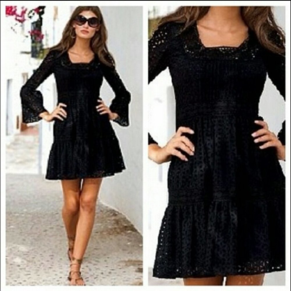 Moda International black eyelet dress